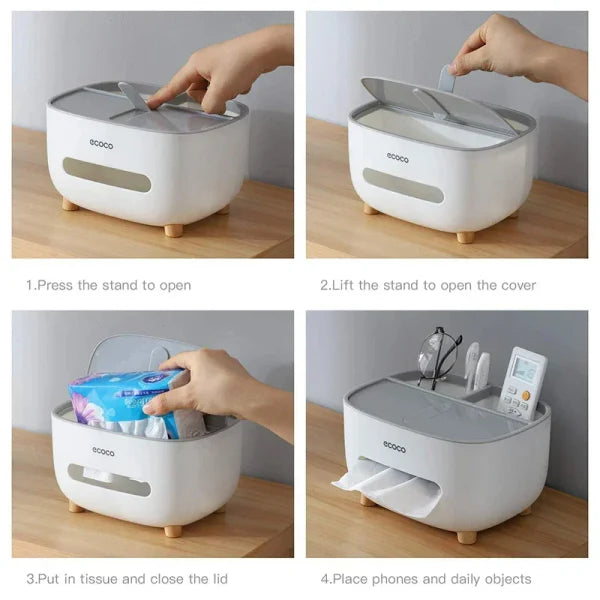 Home.Co - Ecoco Tissue Box & Organizer (Random Color)