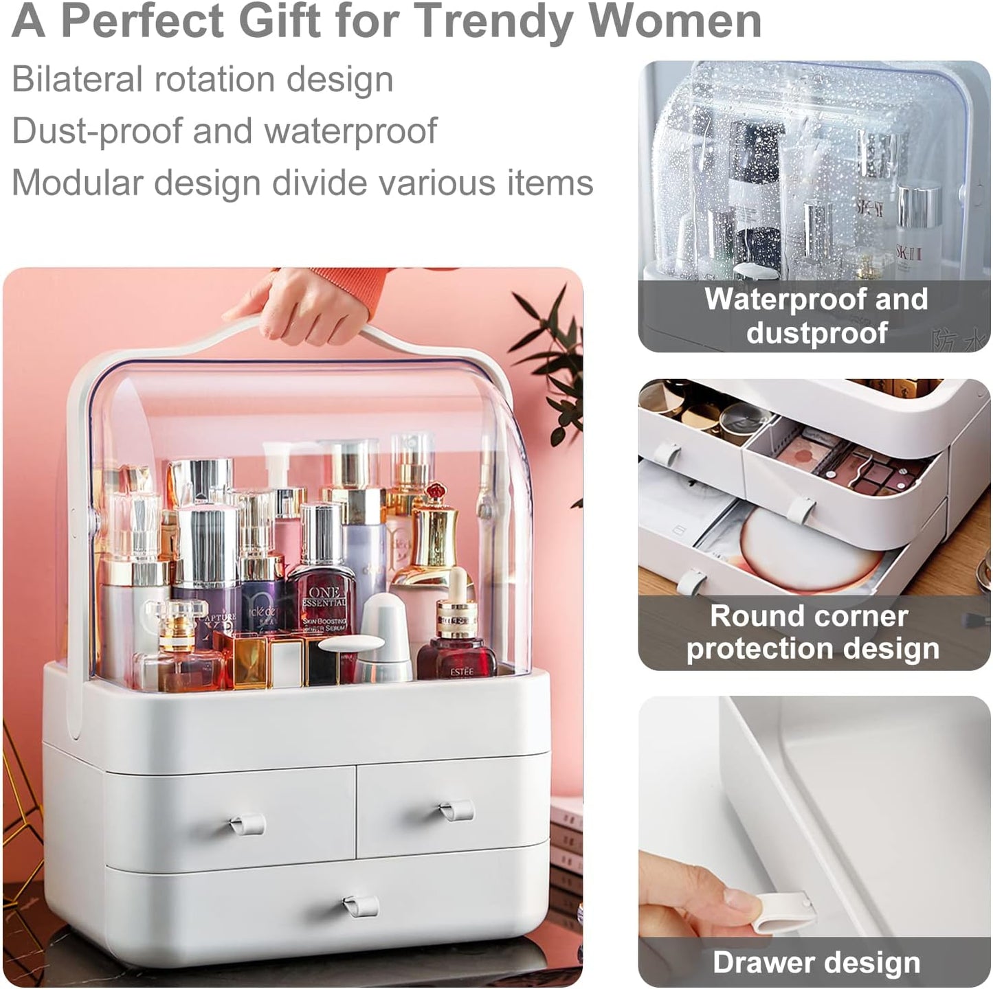 Plastic Cosmetic Drawer Storage Box